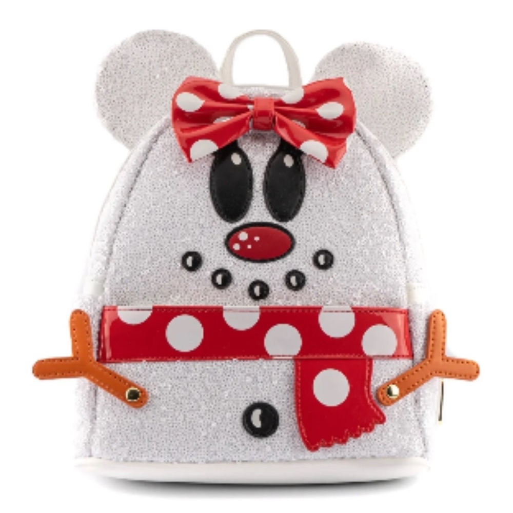 ✨NWT✨Loungefly Exclusive Disney Minnie Mouse Snowman Christmas Holiday Backpack